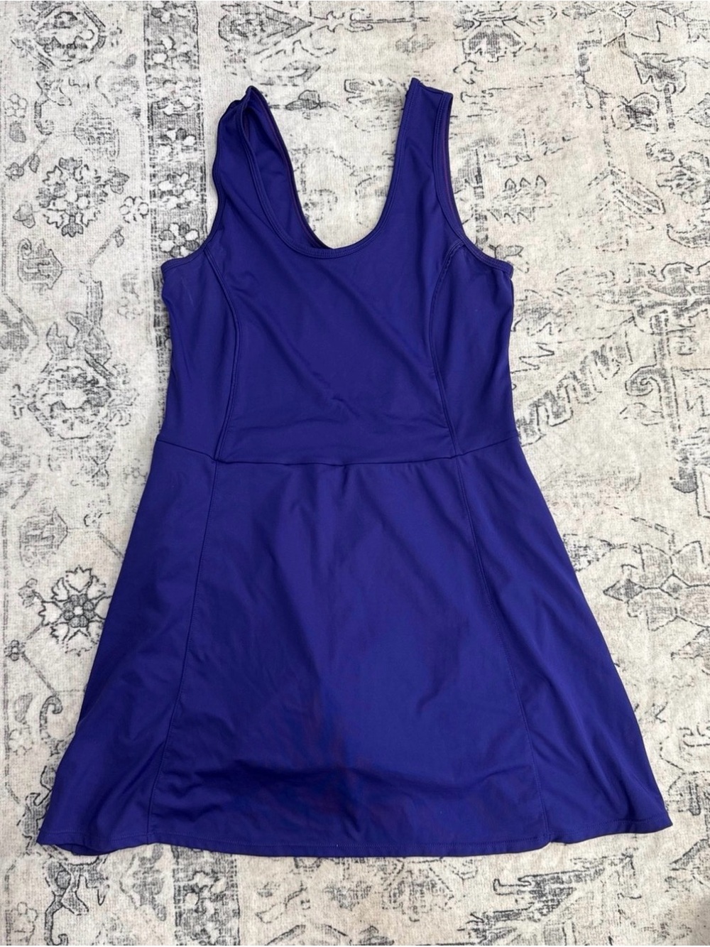 Xersion Scoop Neck Active Mini Dress in Deep Purple